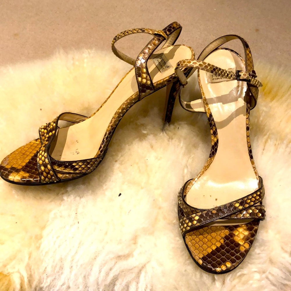 PETRA faux snakeskin heels. Size 6.